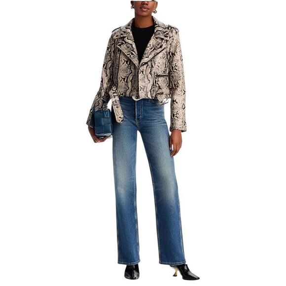 Mother the chopper snakeskin leather jacket Medium - Picture 1 of 6